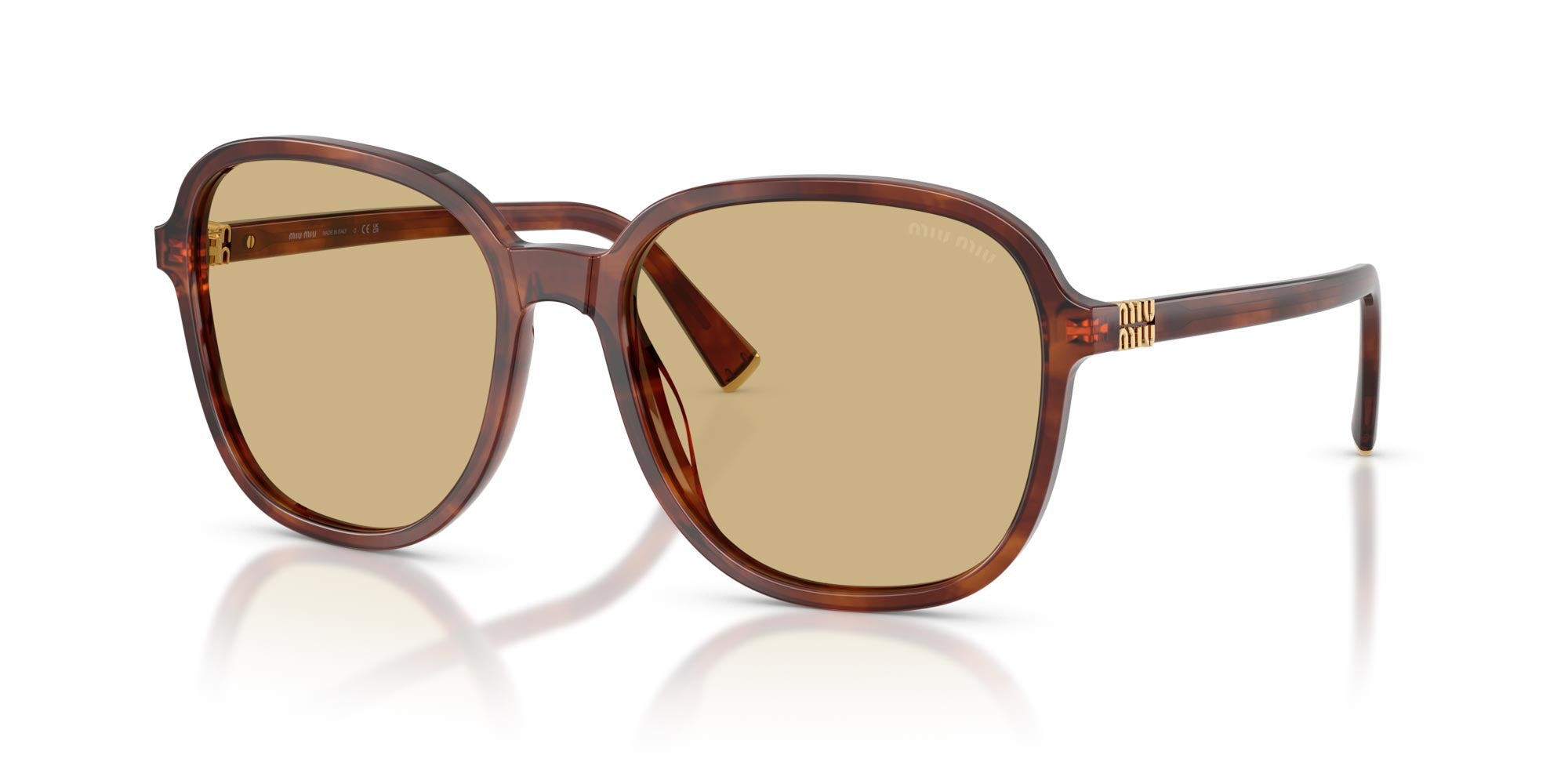 Miu Miu Light Brown Aviator Sunglasses Miu Miu MU A56S ZVN80Q Sunglasses - US main image 3