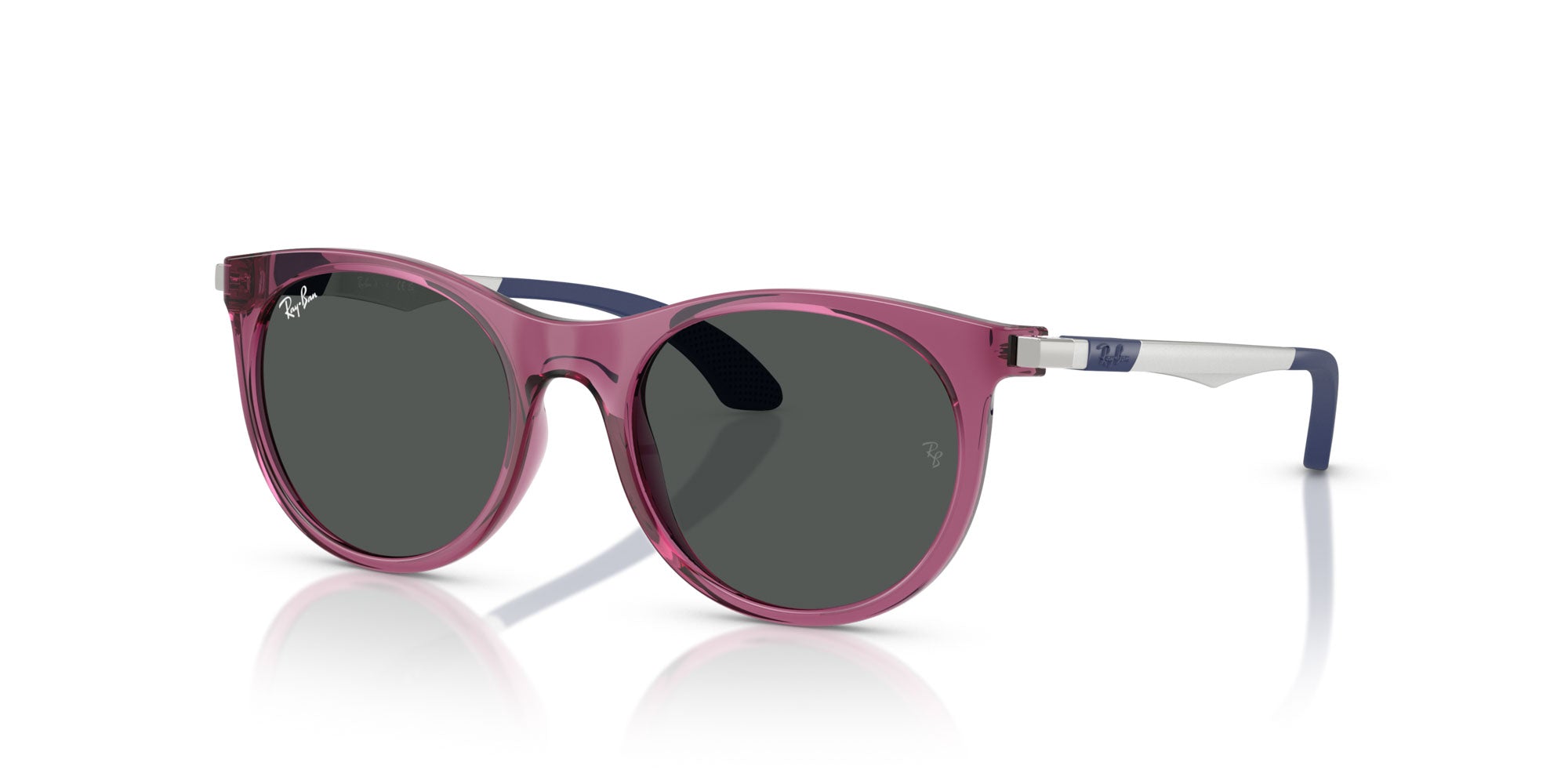 Ray-Ban Purple Oval Sunglasses Amazon.com: Ray-Ban RB4427 Kat Rectangular Sunglasses, Lilac  main image 4