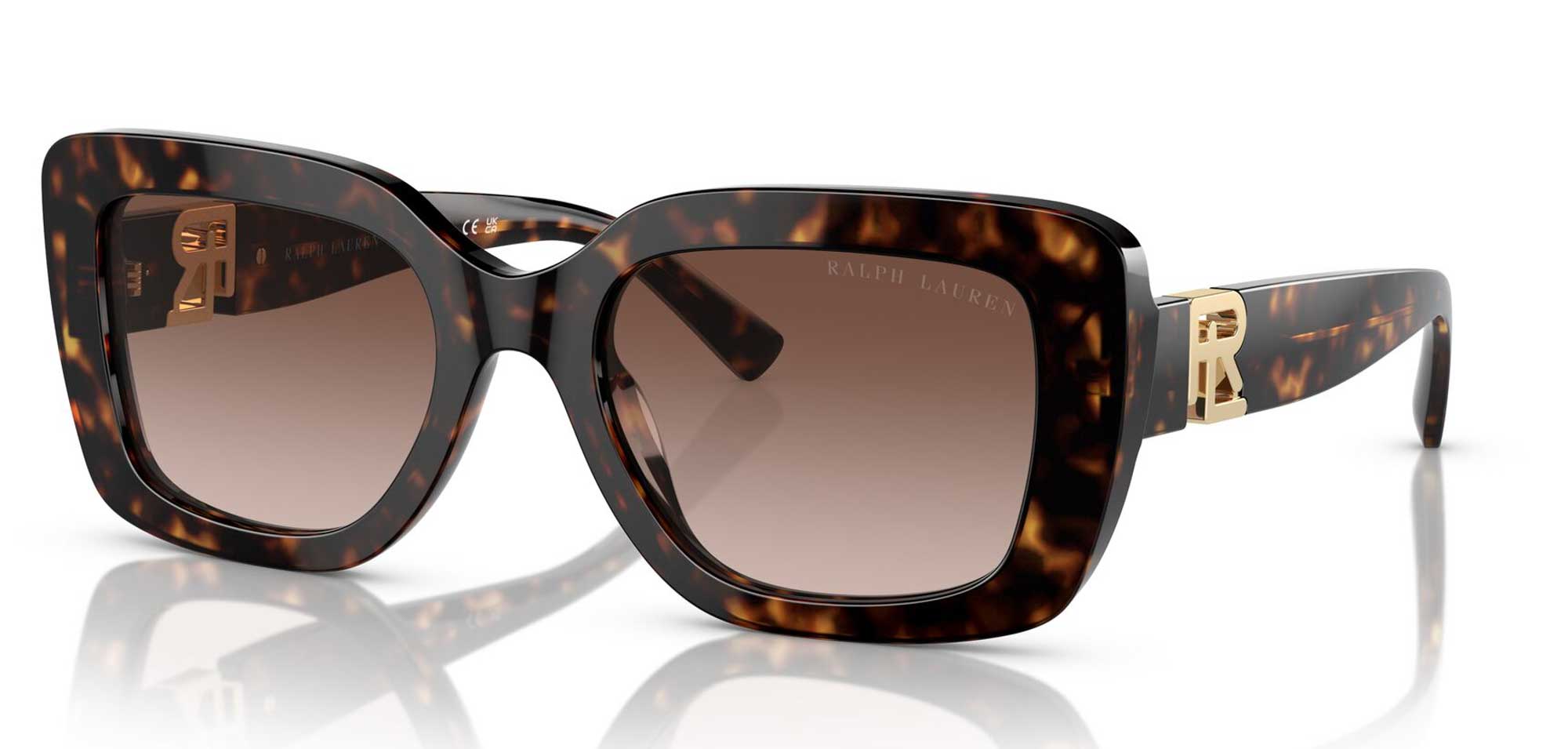 Ralph Lauren Tortoiseshell Square Sunglasses with Brown Gradient Lenses RALPH Ralph Lauren Sunglasses - shiny dark havana/dark brown  main image 2