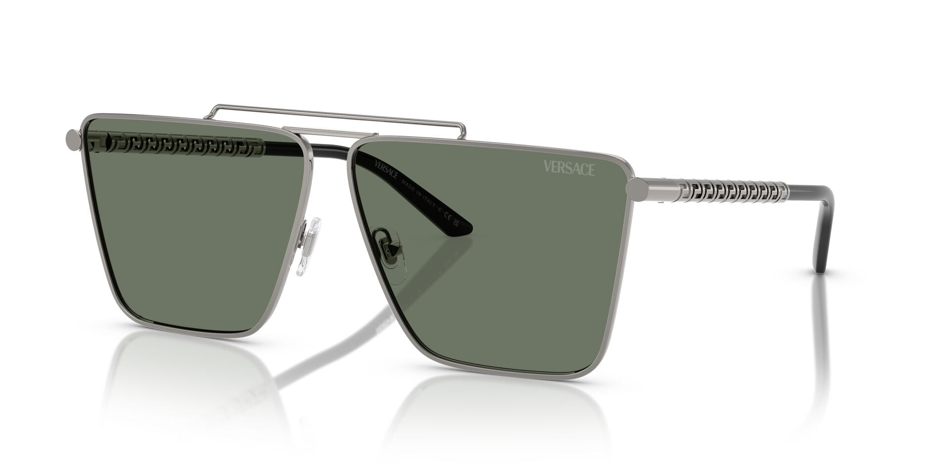 Versace Dark Green Sunglasses with Silver Detail VERSACE VE4486 551071 Transparent Grey Dark Green 52 mm  main image 4