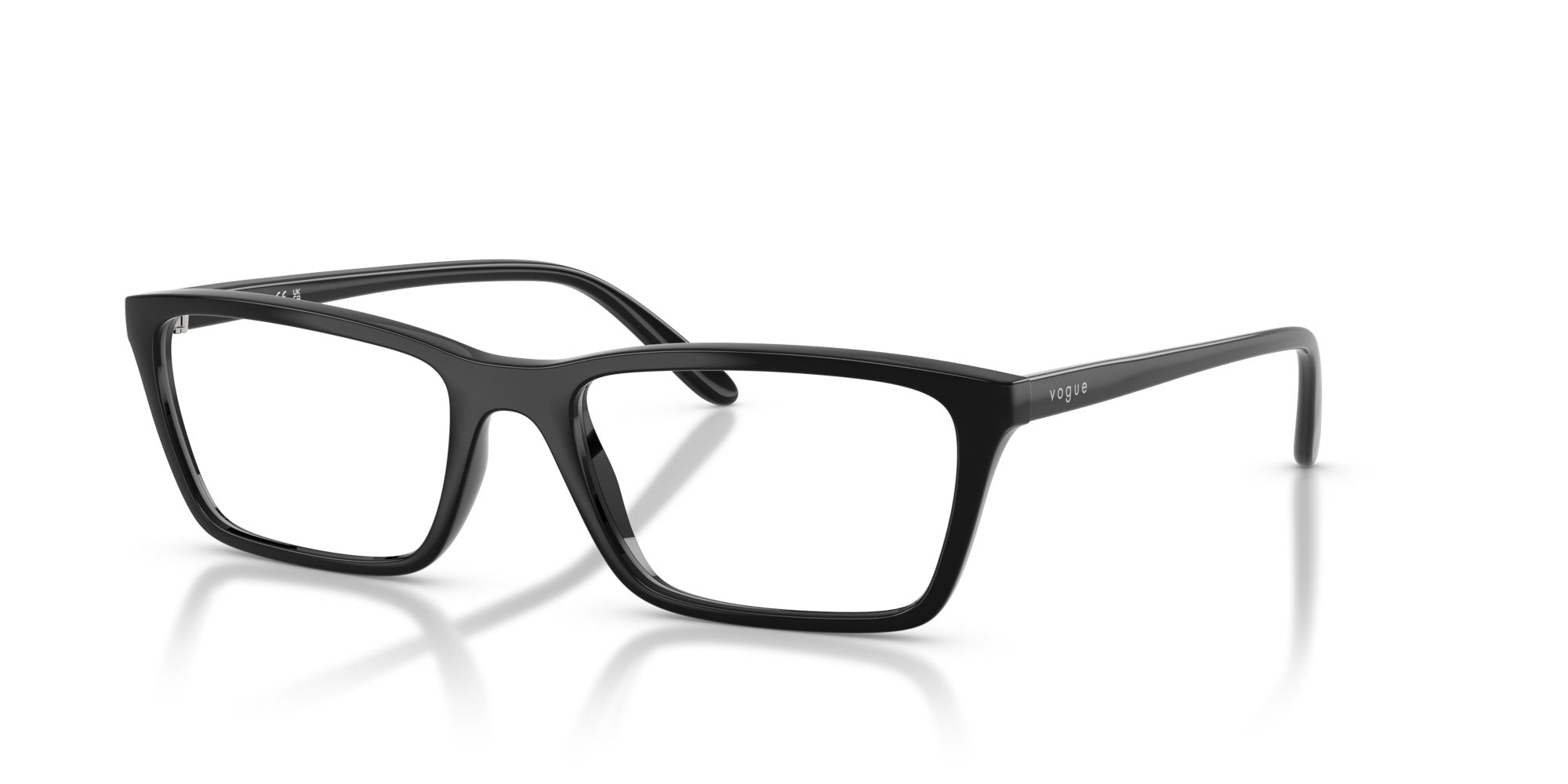 ❗Vogue Glossy Black Beige Rectangular Eyeglasses❗ 0VO5677__2940__P21__shad__fr.png main image 4