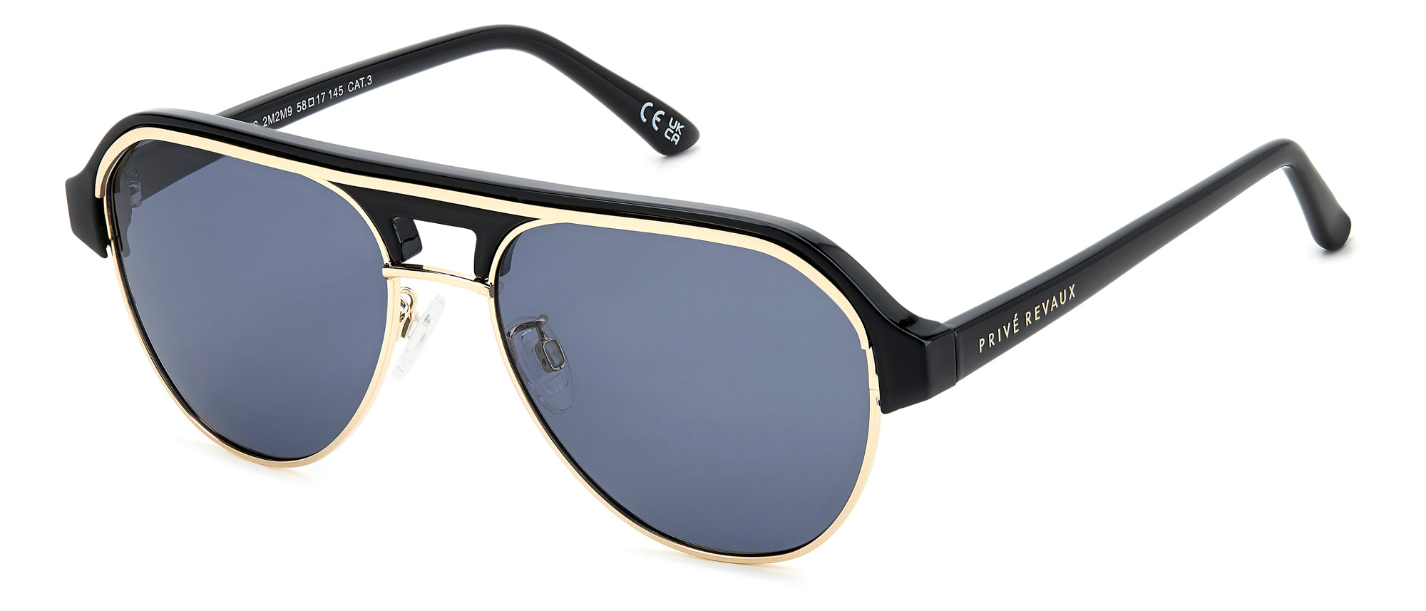 Prive Revaux Gold Aviator Sunglasses Prive Revaux GoGetter FOLDING Sunglasses Clear Crystal  main image 3