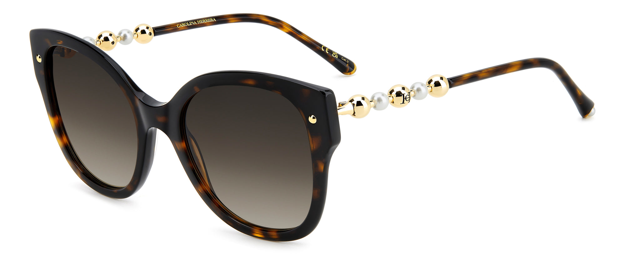 Carolina Herrera Sunglasses with Flower Accent Carolina Herrera sunglasses adorned with gold and rose gold  main image 2
