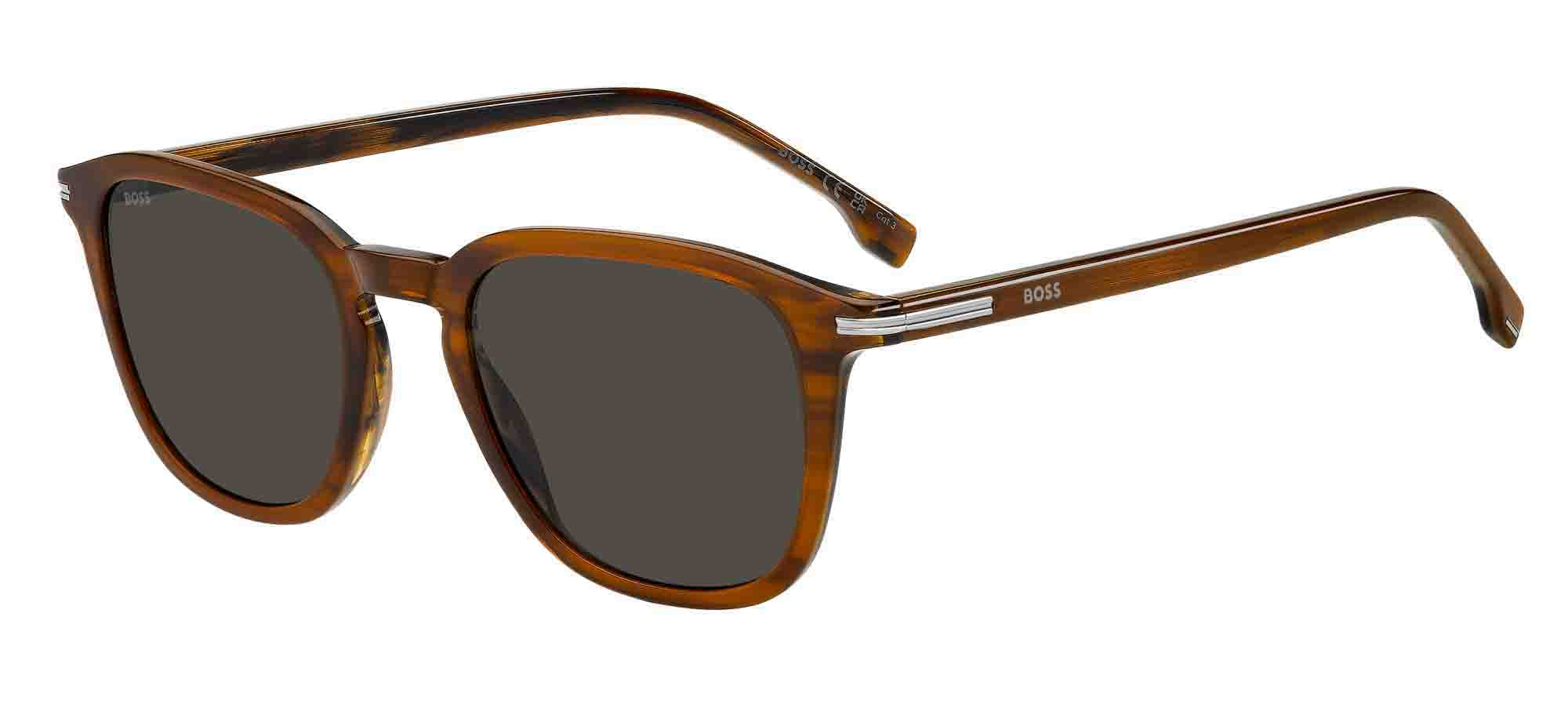 BOSS Tortoiseshell Brown and Black Frame Sunglasses Hugo Boss 1249/S tortoise frame with smoke lenses. Lenses  main image 3