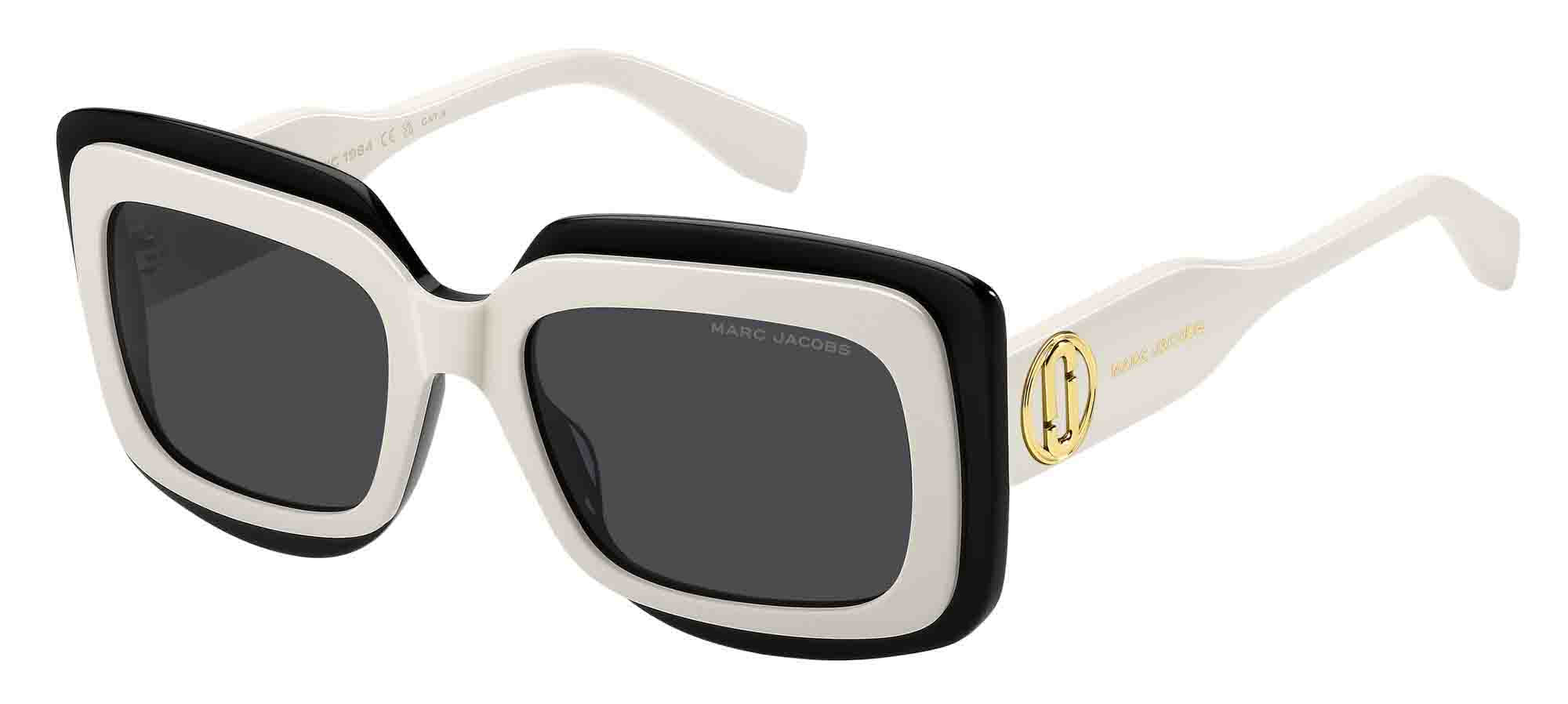 Marc Jacobs Black & White Sunglasses with Large Side Insignia and Yellow Case Amazon.com: Marc Jacobs Sunglasses 757 /S B7 G : Clothing  main image 3