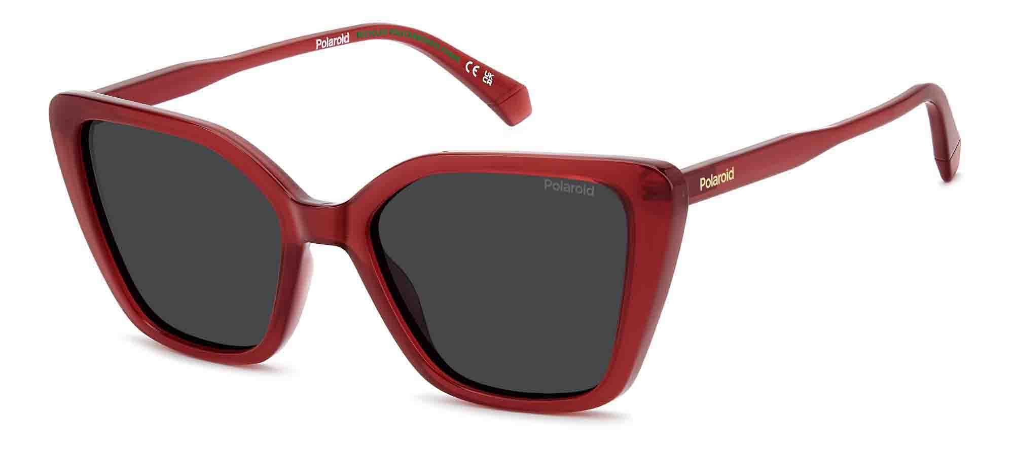 Polaroid Dark Red Sunglasses with Case Polaroid Kids PLD 8058/S C9A M9 Sunglasses Red - eye-oo.com main image 4