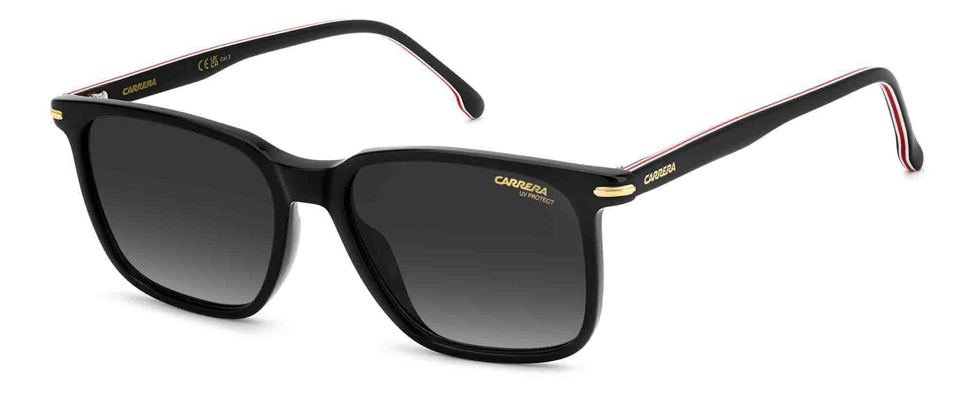Carrera Black Rectangular Sunglasses with Dark Gray lens CARRERA CA4014GS/0V81/9O Sunglasses Dark Grey Gradient Lens main image 4