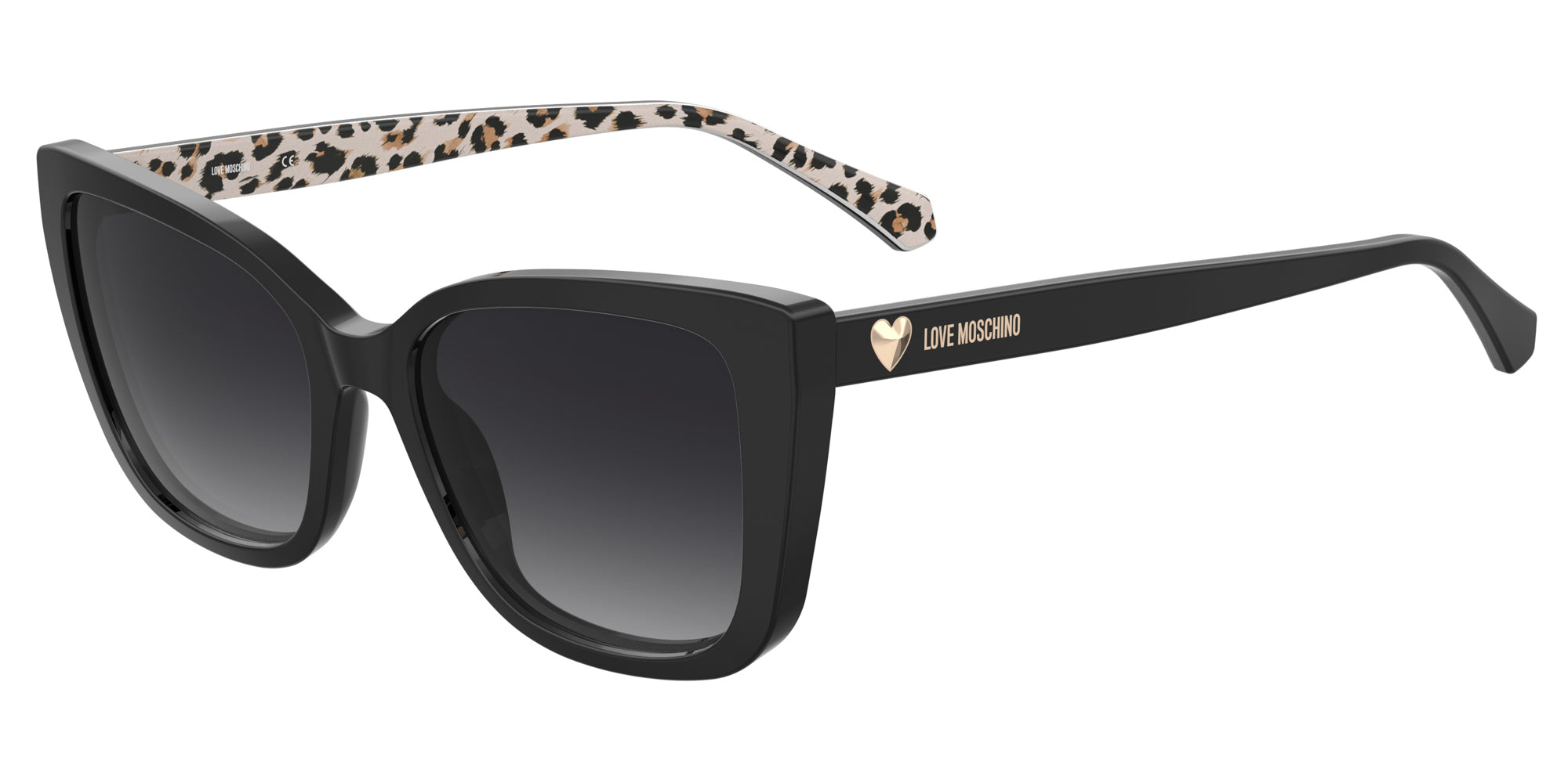 MOSCHINO ブラック リボンモチーフのケースとゴルチェのサングラス Moschino MOS165/S Square Sunglasses | Fashion Eyewear US