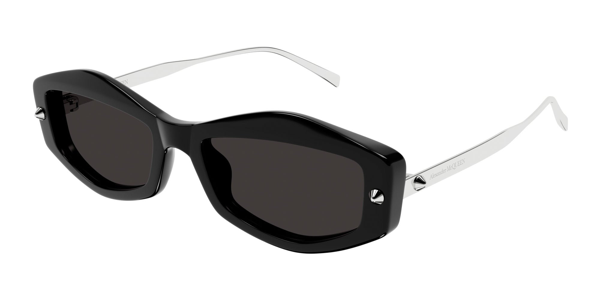 サングラス ALEXANDER MCQUEEN Woman Sunglasses Black AM0482S 001 Alexander Mcqueen AM0482S Square Sunglasses | Fashion Eyewear
