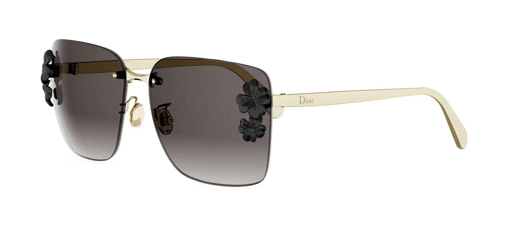 Dior Women\'s Square Rimless Sunglasses in Dark Gray with Gold Frame Amazon.com: DIOR Woman Sunglasses Gold Frame, Smoke Lenses  main image 2