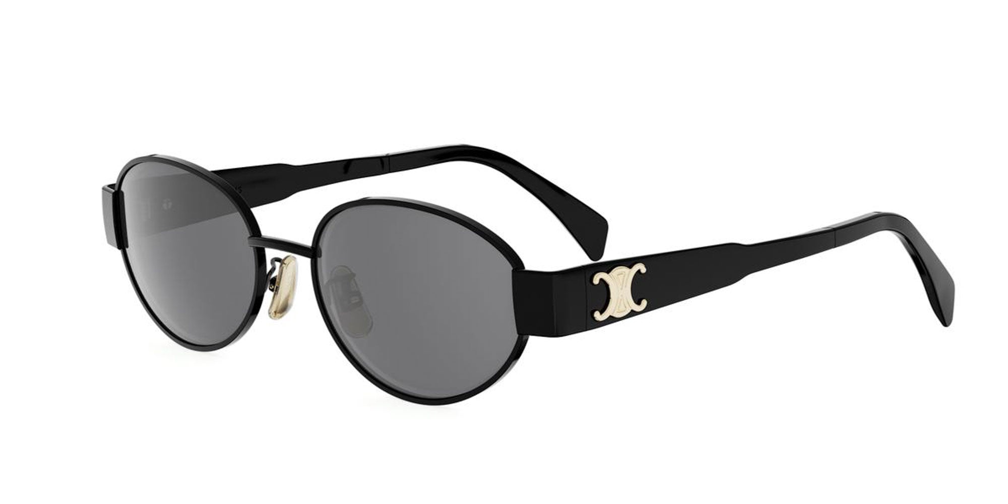 【送料&関税込】Celine l Triomphe Cl40235u - Silver Sung CELINE Metal Triomphe CL40235U women Silver Oval Sunglasses