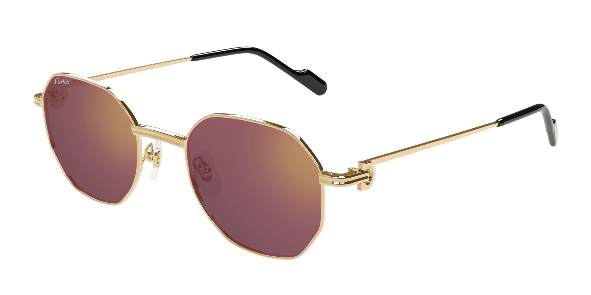 Cartier CT0509SA-003 Sunglasses Gold Red Acetate/Metal CT0509SA Sun - Cartier Sunglasses | Josephson main image 2