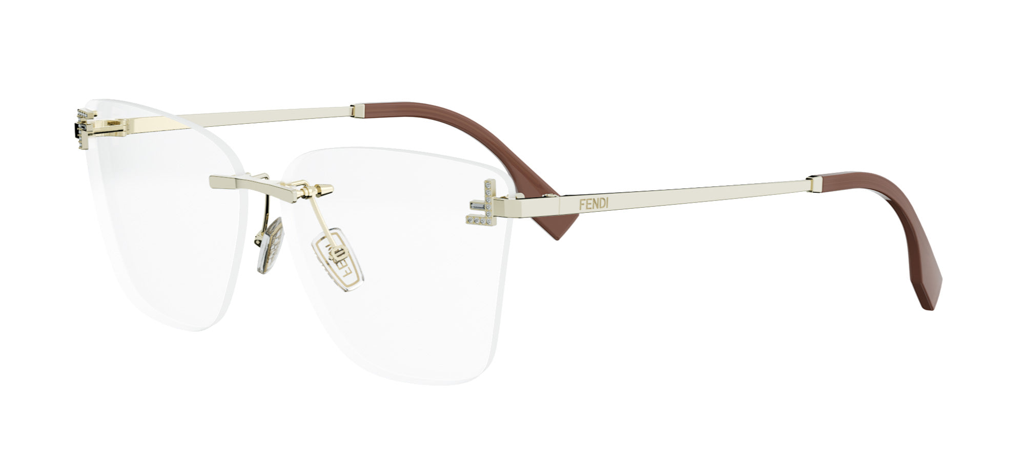 Fendi First Crystal FE5133US Square Glasses | Fashion Eyewear US