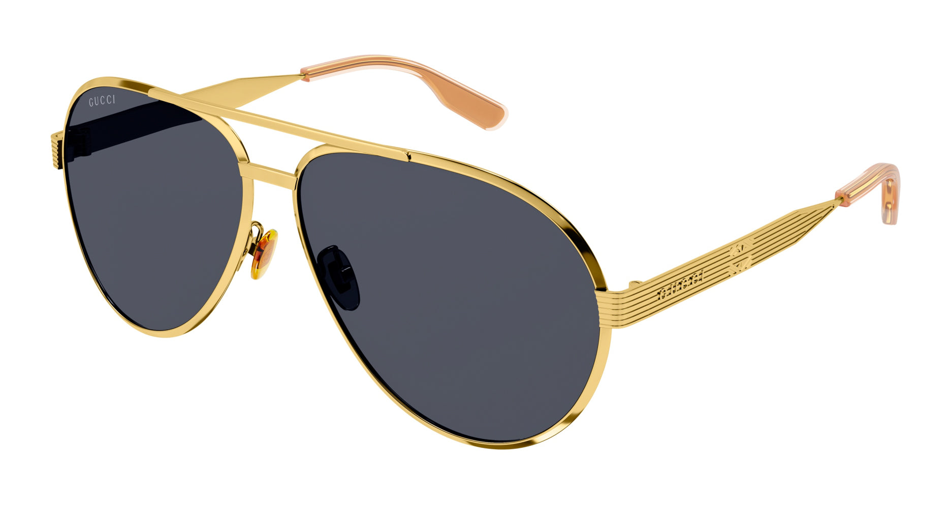 thumbnail image 2 of Ray Ban Aviator Sunglasses Luxottica & Case Italy Lei Peng Gold Frame New G-15 2 of 11