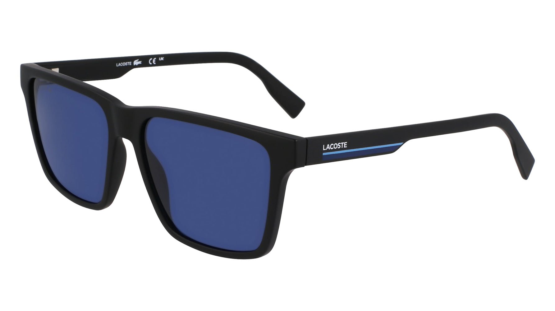 Lacoste Navy Blue Sunglasses with Black Case Lacoste Pilot Unisex Black Sunglasses Frame/Blue Lens main image 2