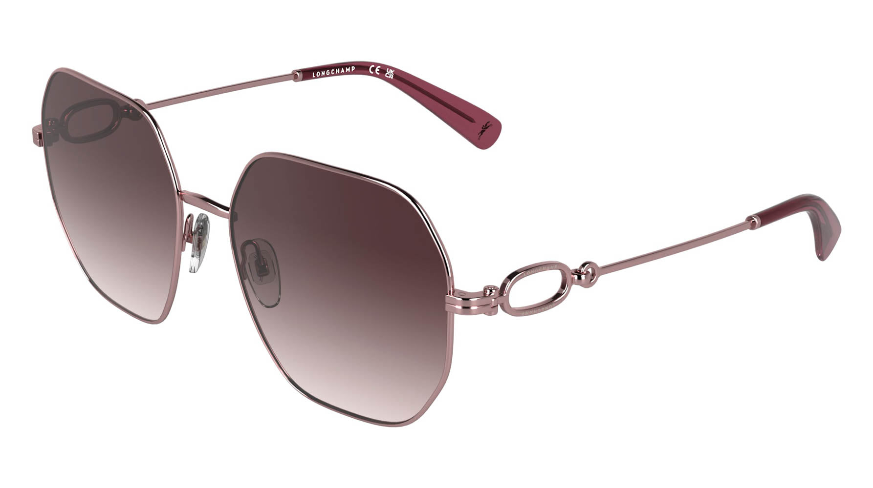 Longchamp Rose Gold Frame Sunglasses with Dark Rose Lenses Sunglasses Metallic pink - OTHER | Longchamp US main image 4