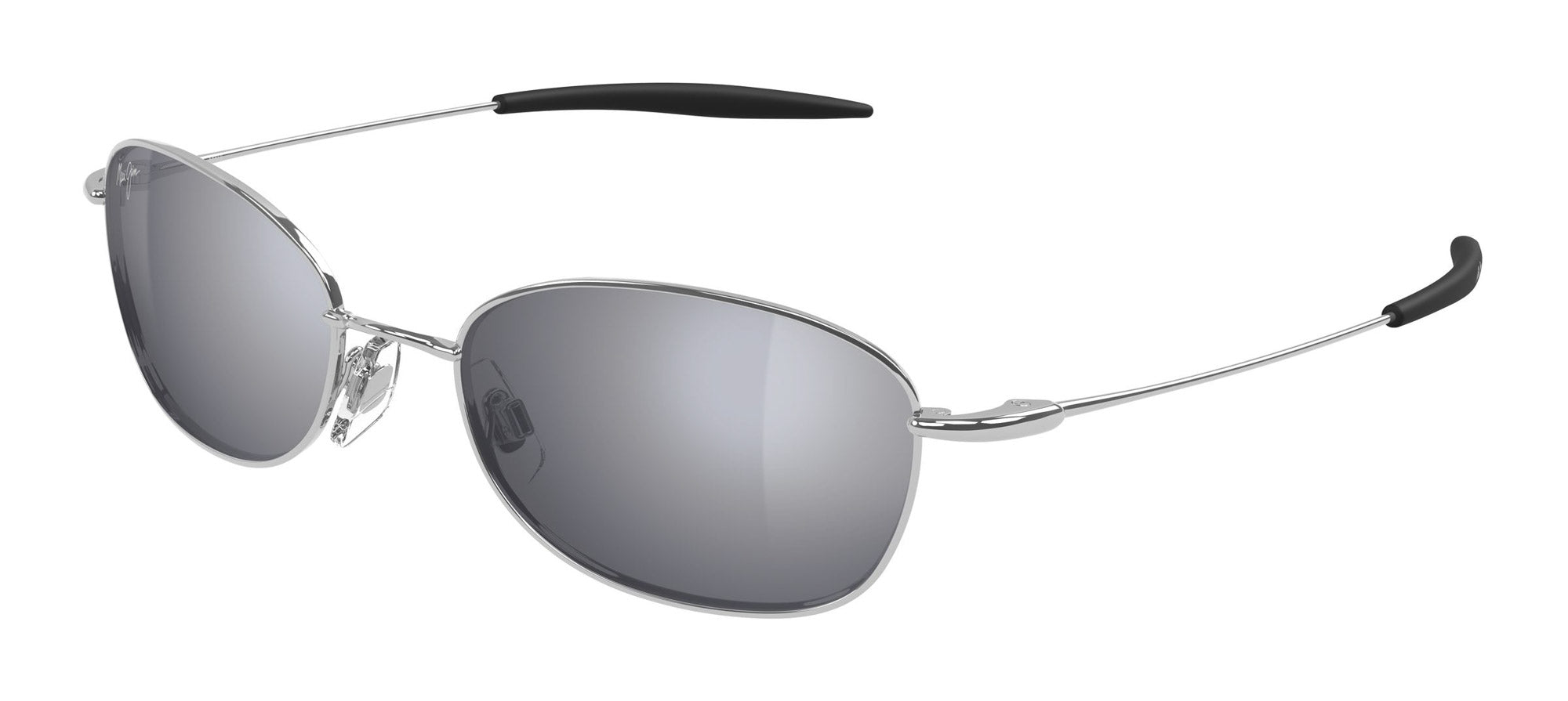 Maui Jim Silver Black Aviator Sunglasses Maui Jim Olali AF 657 17A Sunglasses Shiny Silver Black  main image 2