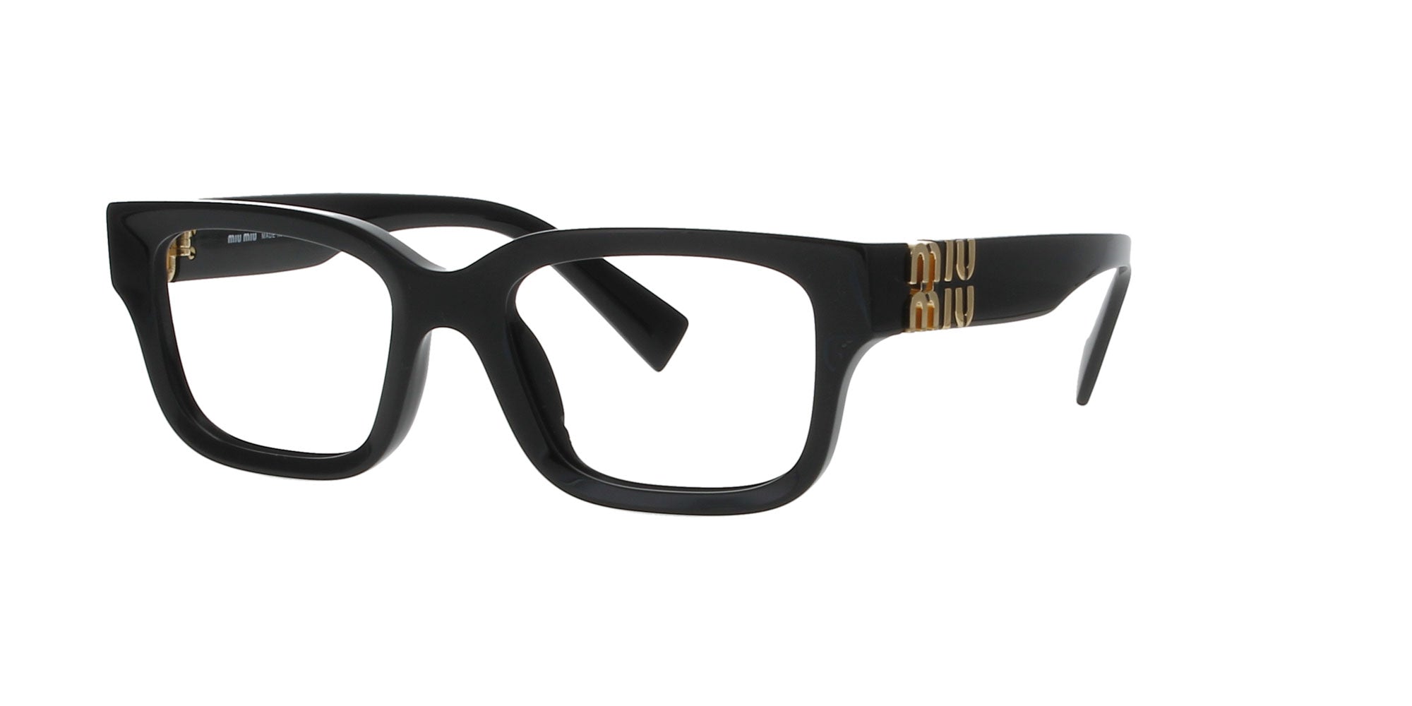 fumiページ Miu Miu Glossy Black Rectangle Frame Rectangle Glasses | Fashion