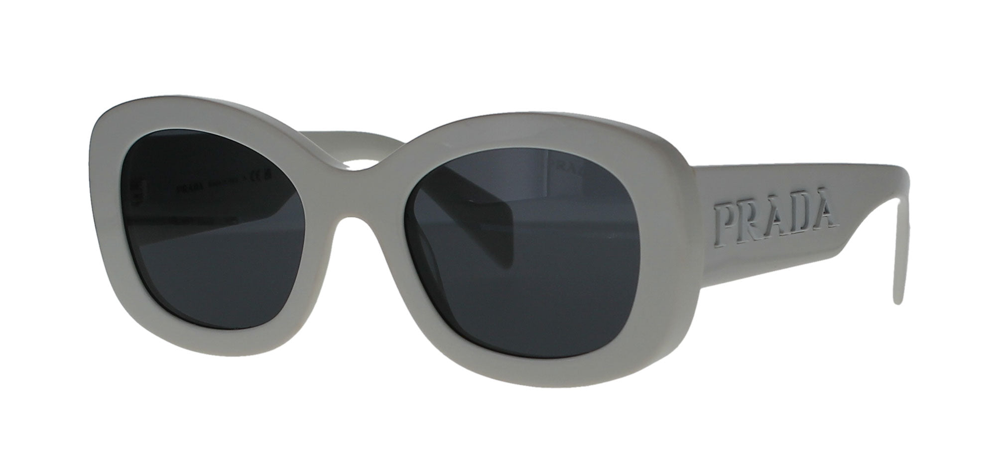 Prada White Round-Frame Sunglasses PRADA White Round Sunglasses for Women for sale | eBay main image 3