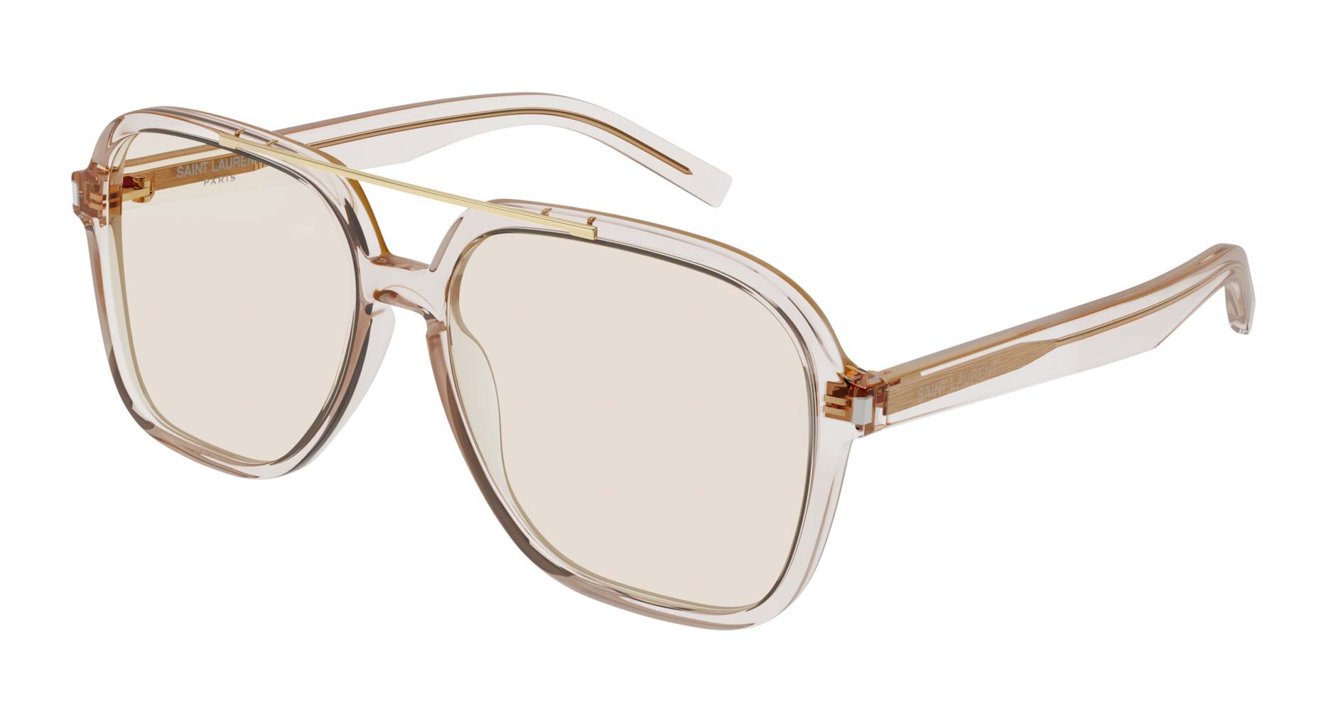 Saint Laurent SL 545 aviator acetate sunglasses unisex pastel yellow gold logo Saint Laurent SL 545 aviator sunglasses Saint Laurent main image 4