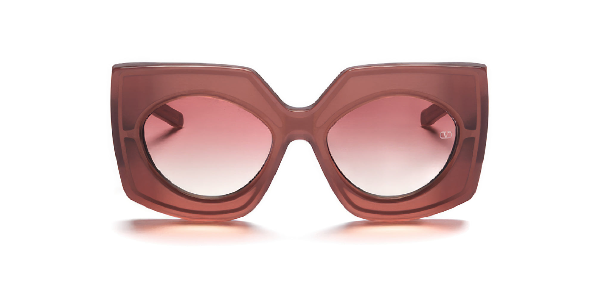 Valentino Women Sunglasses Titanium Pink Gold Rose Oversized Square V - SOUL Valentino Garavani - V-Light Sunglasses in Rose | Mitchell  main image 4