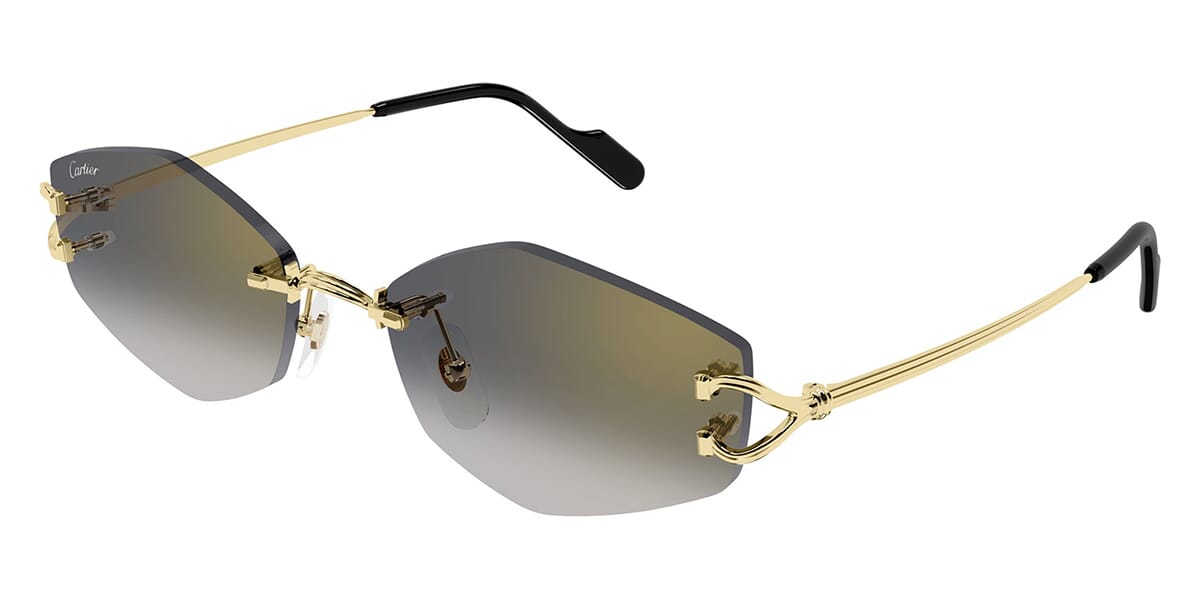 ヴィンテージ Cartier サングラス 度入り ゴールドフレーム Cartier CT0620S Square Sunglasses | Fashion Eyewear