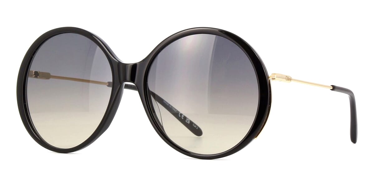 Chloé Black and Gold Round Sunglasses Chloé® CH0060SK Round Sunglasses - EuroOptica main image 4