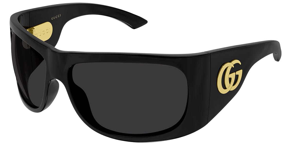 GUCCI スクエアサングラス ブラック/ゴールド Gucci GG2170S Square Sunglasses | Fashion Eyewear