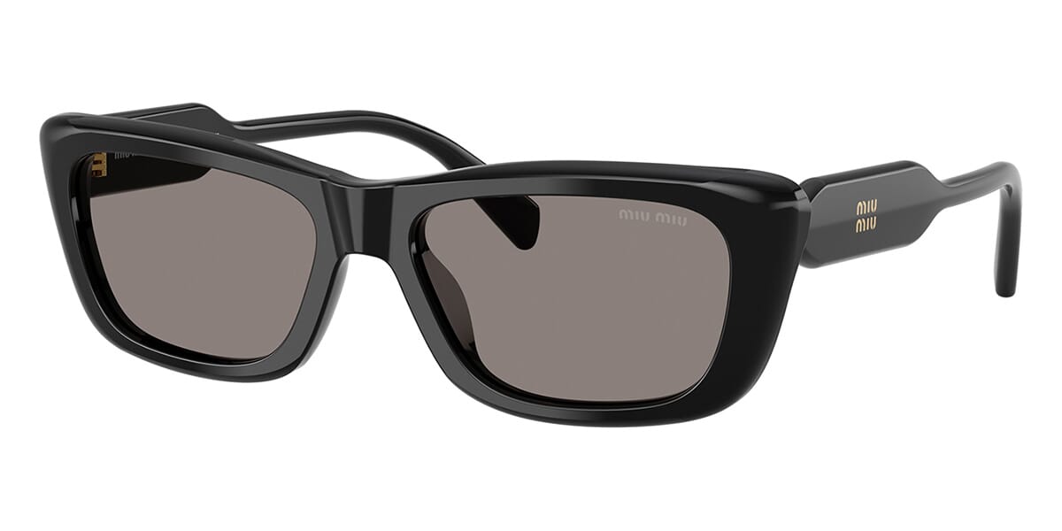 MIU MIU ブラック サングラス Miu Miu SMUB12S Rectangle Sunglasses | Fashion Eyewear US