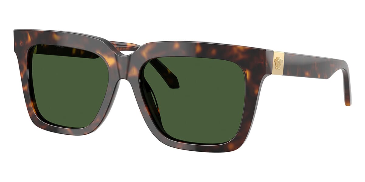 Versace Tortoise Shell Square Sunglasses Versace Sunglasses Gold Medusa Tortoiseshell Brown Green  main image 3