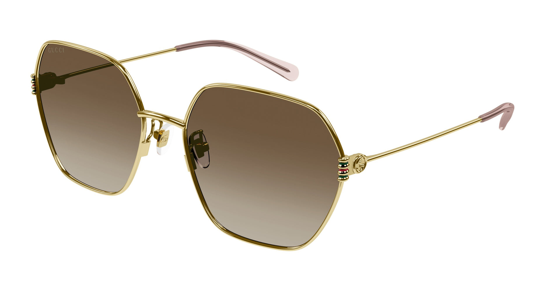 NEW GUCCI SUNGLASSES GUCCI GOLD/BROWN GRADIENT EYEWEAR Gucci GG3577S sunglasses for women Brown Gold Luxury Frames  main image 3