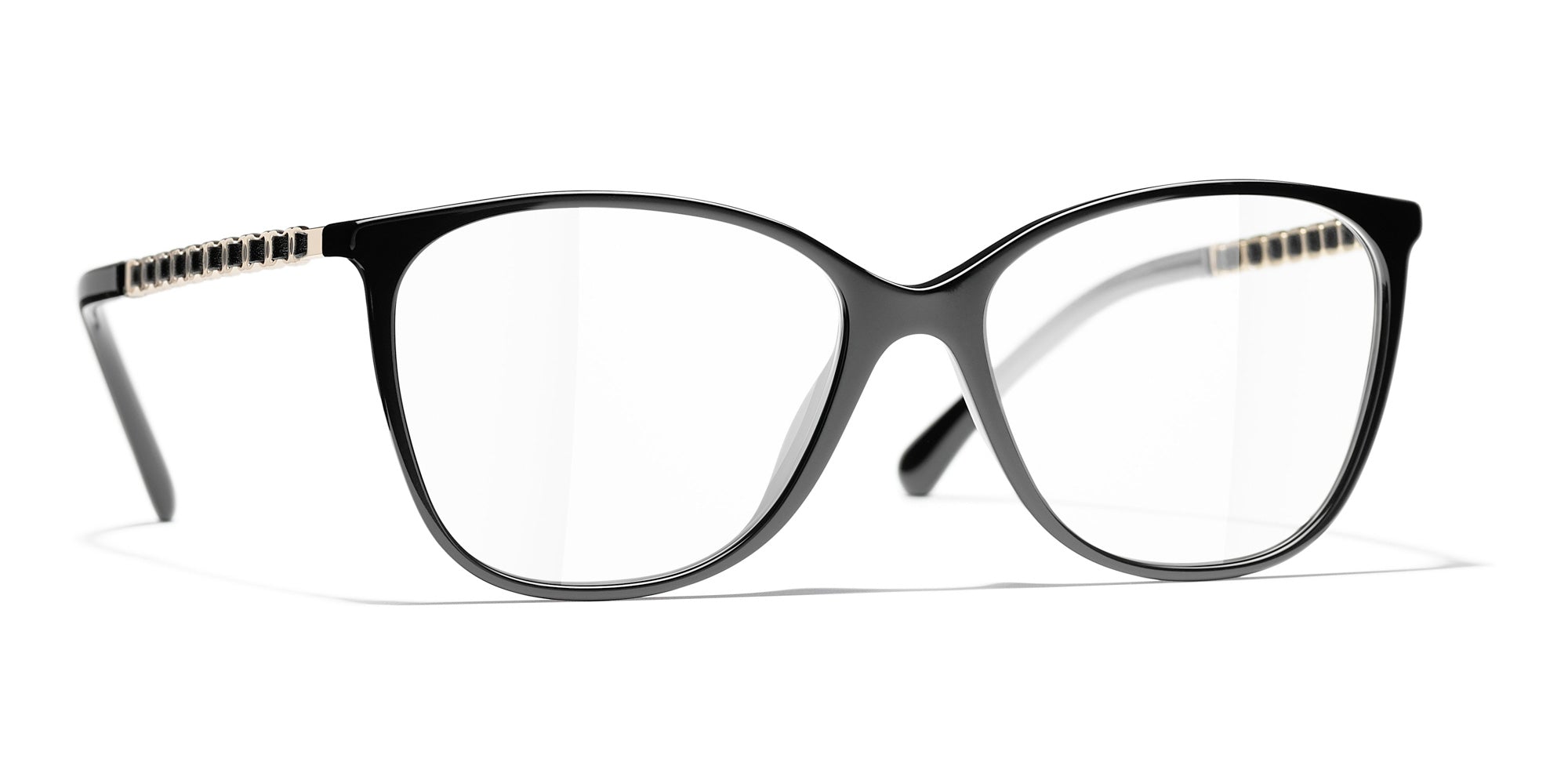 CHANEL 3408Q Square Metal & Calfskin Fashion Eyewear