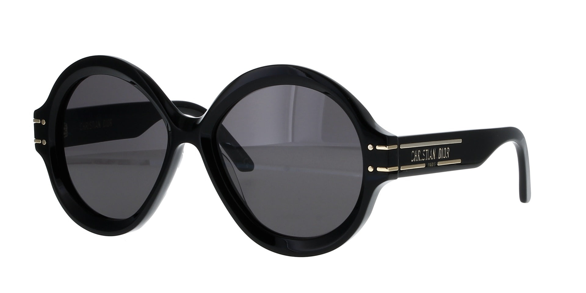 Eyeglass Frames Dior Black Round Sunglasses DIOR Black And Gold