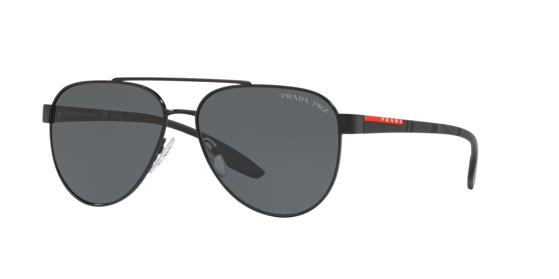 Prada Designer Sunglasses Men's PS54TS-1AB5Z1 Aviator Polarized Sunglasses/Black, Size: 58-14/145
