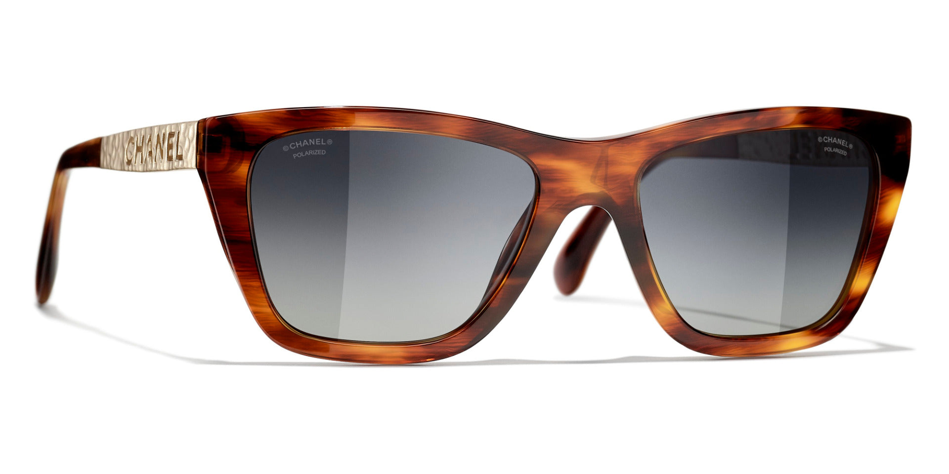 CHANEL 5442 Rectangle Acetate & Metal Sunglasses | Fashion Eyewear