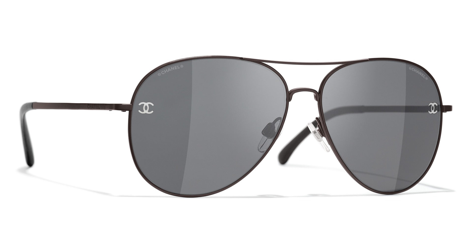 Kanon Fremhævet ubrugt CHANEL 4189TQ Aviator Titanium & Calfskin Sunglasses | Fashion Eyewear US