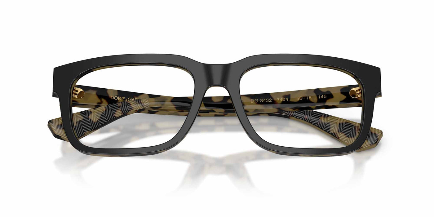 Dolce&Gabbana DG3432 Black On Yellow Havana #colour_black-on-yellow-havana