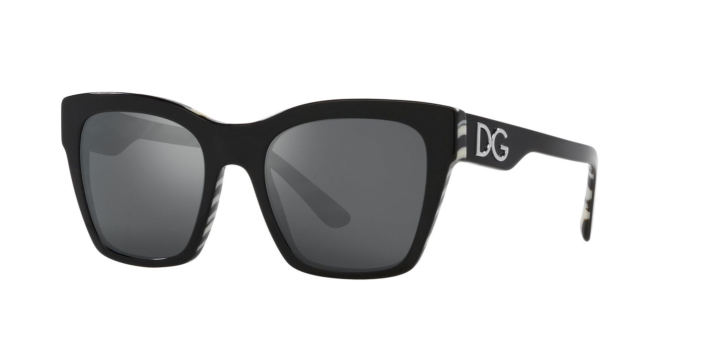 Dolce&Gabbana DG4384 Black On Zebra/Grey Black Mirror #colour_black-on-zebra-grey-black-mirror
