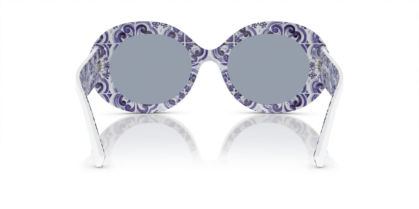 Dolce&Gabbana DG4448 White On Blue Maiolica/Light Blue Silver Mirror #colour_white-on-blue-maiolica-light-blue-silver-mirror