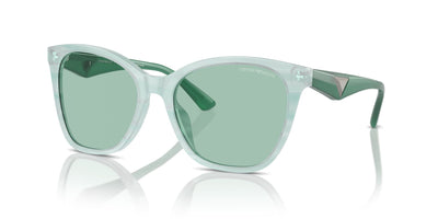 Emporio Armani EA4222U Shiny Striped Green/Green #colour_shiny-striped-green-green