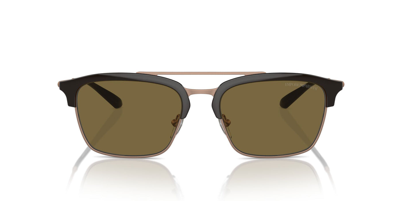 Emporio Armani EA4228 Shiny Brown/Matte Pink Gold/Dark Brown #colour_shiny-brown-matte-pink-gold-dark-brown