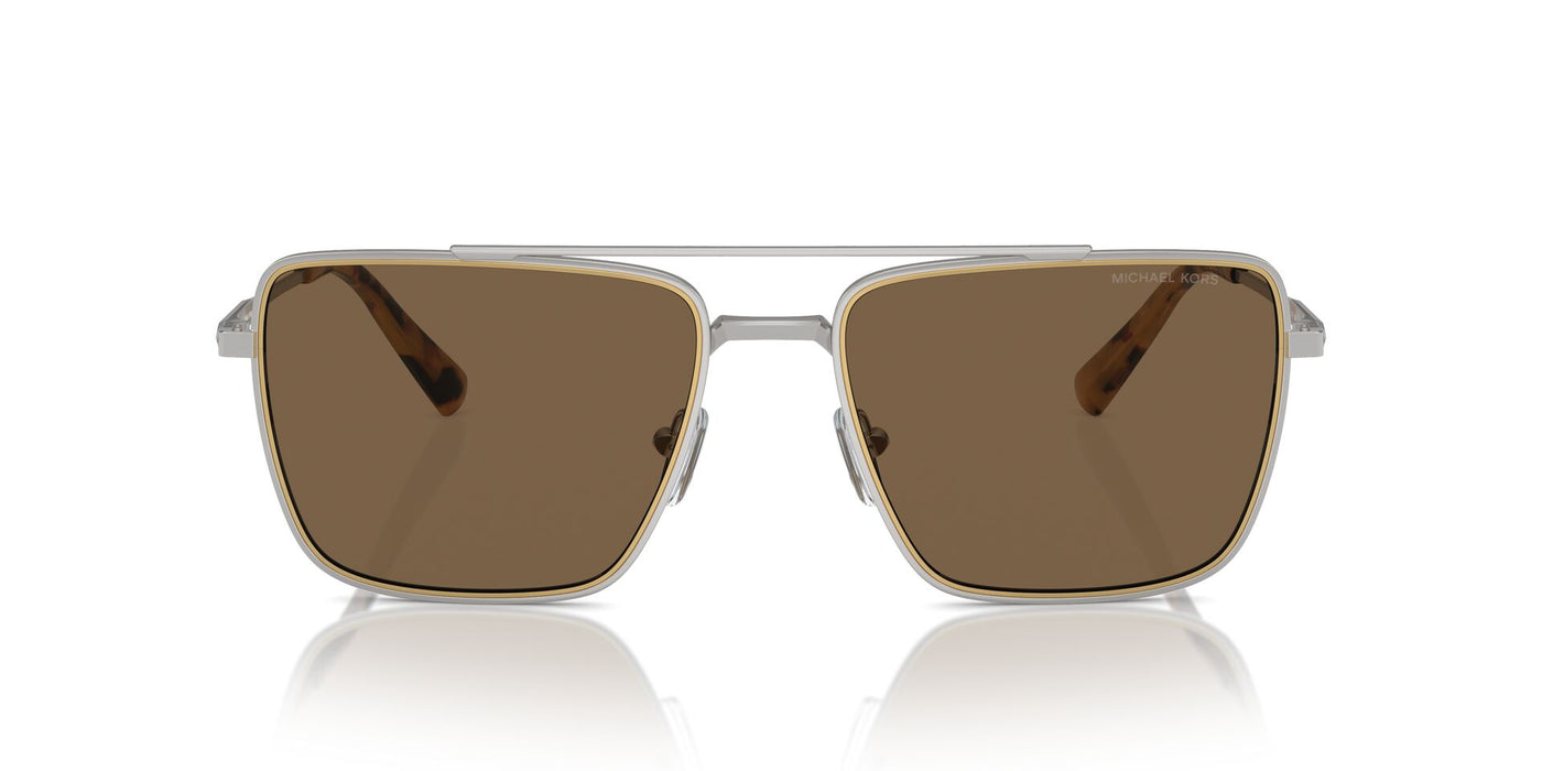 Michael Kors Blue Ridge MK1154 Shiny Silver/Brown Solid #colour_shiny-silver-brown-solid
