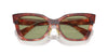 Miu Miu SMU02Z Striped Garnet/Green Internal Silver Mirror #colour_striped-garnet-green-internal-silver-mirror