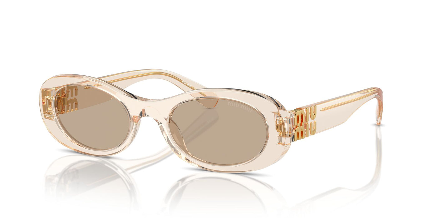 Miu Miu SMU06Z Sand Transparent/Dark Brown #colour_sand-transparent-dark-brown