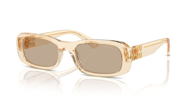 Miu Miu SMU08Z Sand Transparent/Dark Brown #colour_sand-transparent-dark-brown