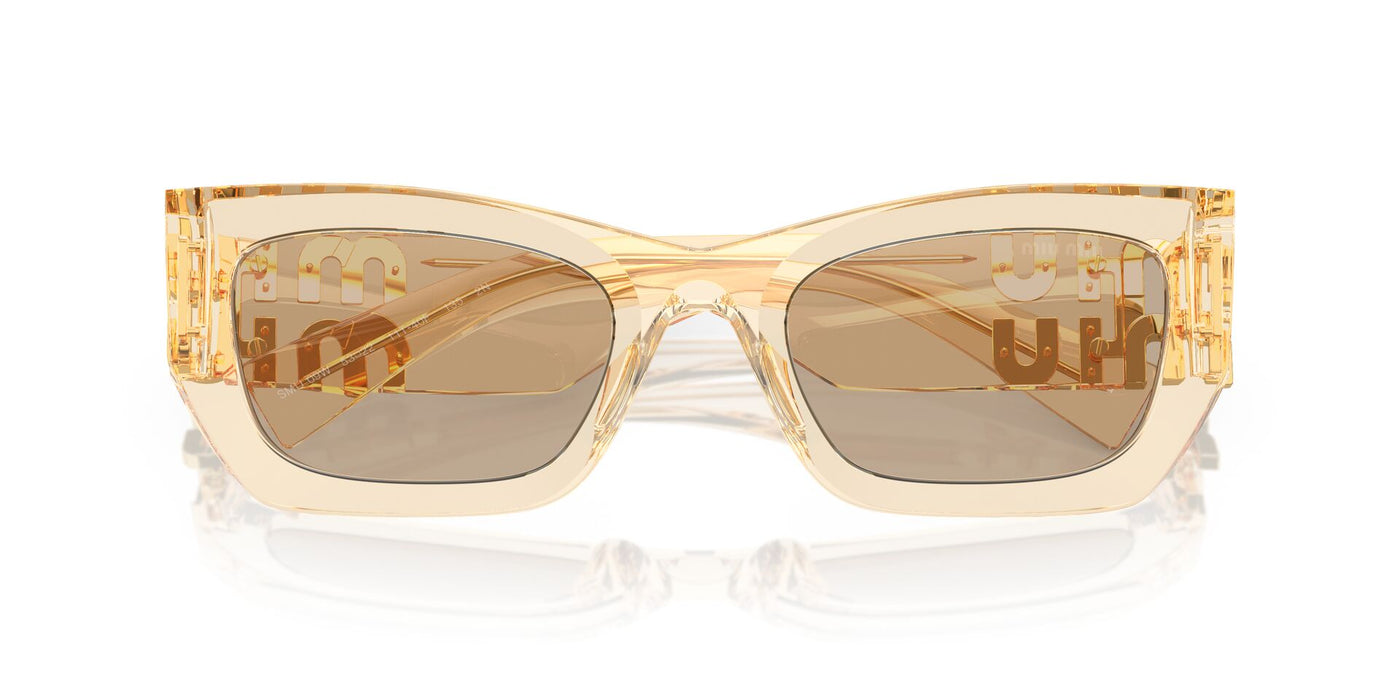 Miu Miu SMU09W Sand Transparent/Dark Brown #colour_sand-transparent-dark-brown