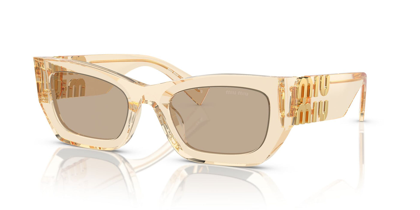 Miu Miu SMU09W Sand Transparent/Dark Brown #colour_sand-transparent-dark-brown