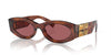 Miu Miu SMU11W Striped Tobacco/Dark Violet #colour_striped-tobacco-dark-violet