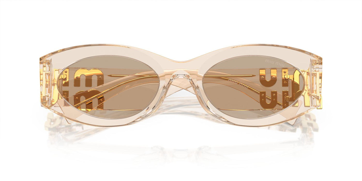 Miu Miu SMU11W Sand Transparent/Dark Brown #colour_sand-transparent-dark-brown