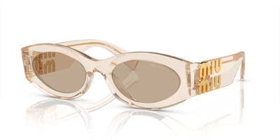 Miu Miu SMU11W Sand Transparent/Dark Brown #colour_sand-transparent-dark-brown